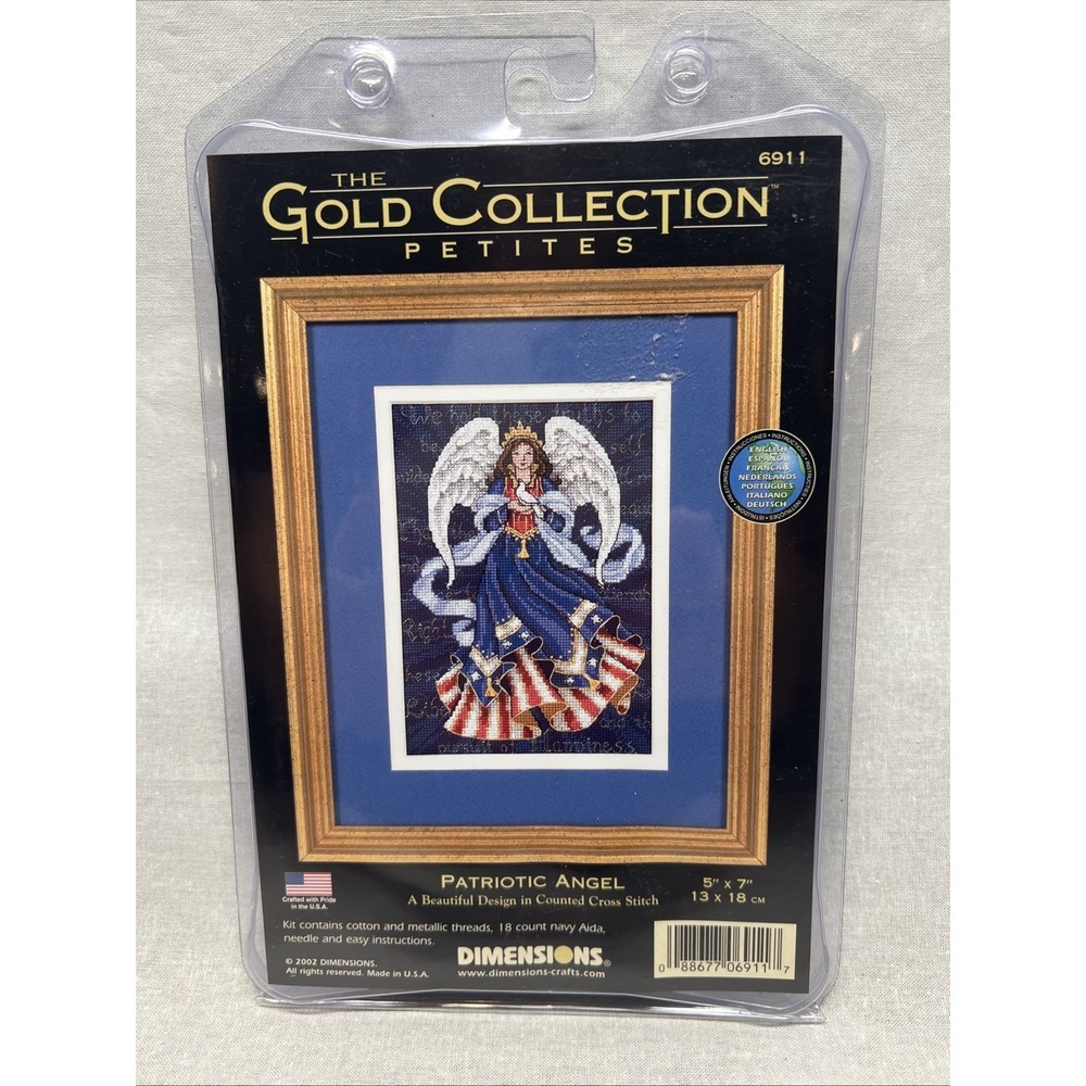 Dimensions Gold Collection Petites Patriotic Angel Cross Stitch Kit 6911 NEW